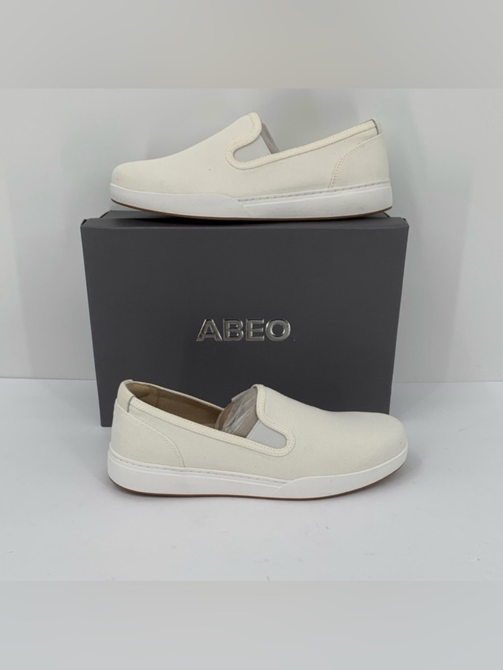 ABEO Encore Slip-on canvas sneaker shoe white comfort Metatarsal women new 8
